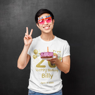 T-shirt 20e anniversaire photo nom personnalisé