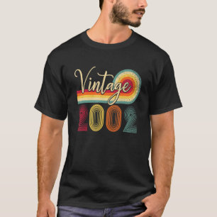 T-shirt 20e anniversaire Vintage 2002 20 ans Hommes femmes
