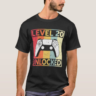 T-shirt 20E Joueur Anniversaire Niveau 20 Déverrouillé Amu