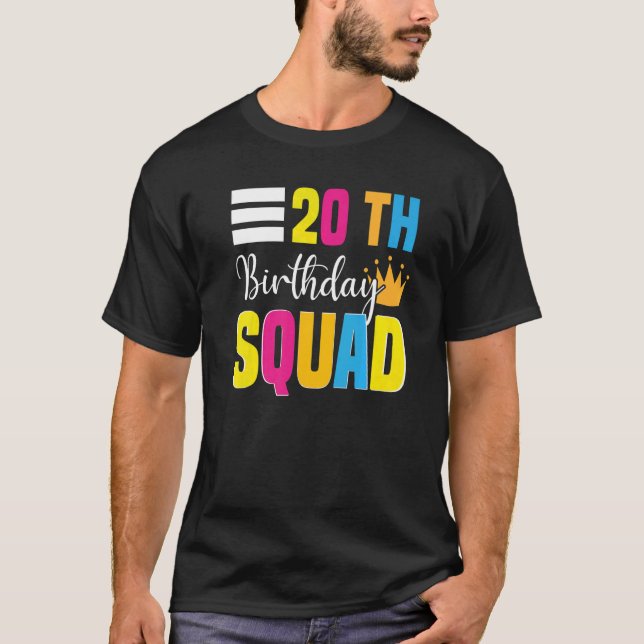 T-shirt 20e Joyeux Anniversaire Squad Party Anniversaire F (Devant)