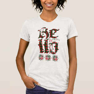 T-shirt 20XX Bonjour Vacances d'hiver Motif écossais