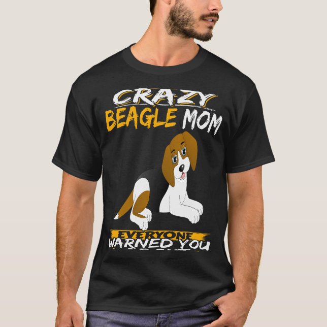 T-shirt 211 Je suis la mère Beagle folle (Devant)