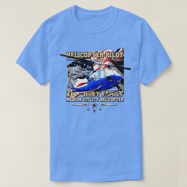 T-shirt 212 pilote moyen d'hélicoptère (Design devant)