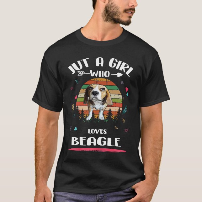 T-shirt 218 Juste une fille qui aime Beagle (Devant)