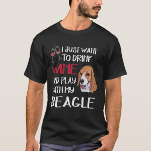 T-shirt 219 Boire Du Vin Et Jouer Avec Mon Beagle