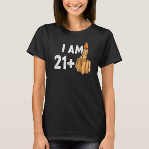 T-shirt 21+1 Doigt moyen 22e Anniversaire Provocateur
