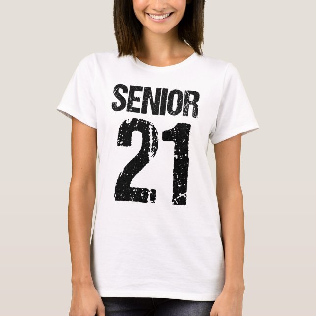 T-shirt 21, 2021 Senior, Class of 2021, Senior 2021 (Devant)
