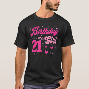 T-shirt 21 Anniversaire Fille douce Vingt et un 21e Couron