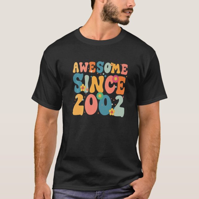 T-shirt 21 ans Awesome depuis 2002 21e anniversaire fille (Devant)