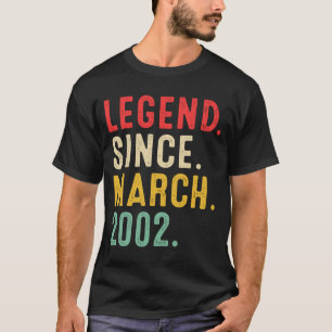 T-shirt 21 ans de légende depuis mars 2002 21 Birthda