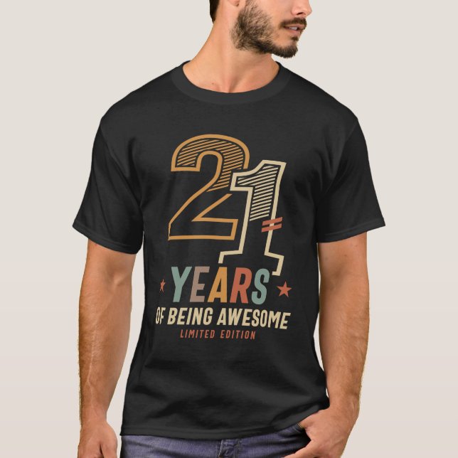 T-shirt 21 ans d'être génial 2003 21e anniversaire (Devant)