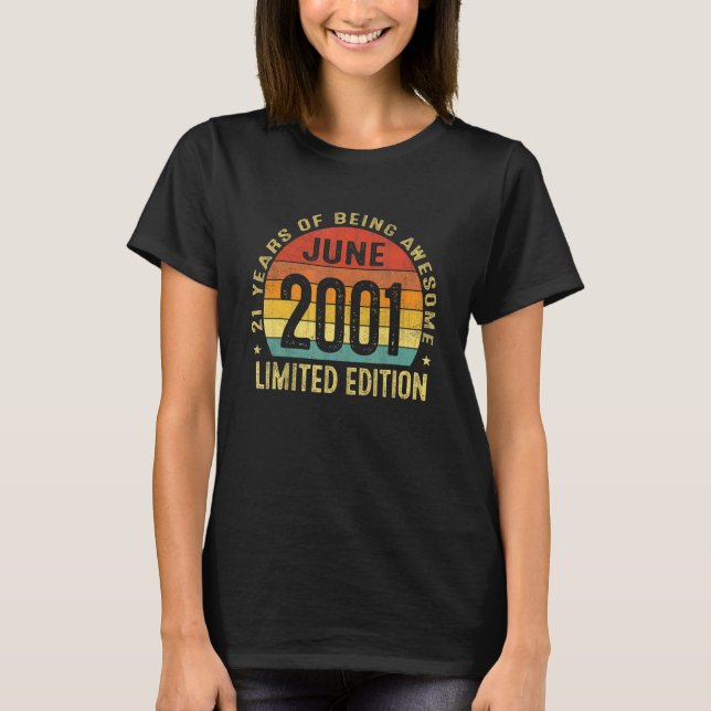 T-shirt 21 Ans Juin 2001 21e Anniversaire (Devant)