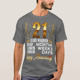 T-shirt 21 ans mariés Funny 21e anniversaire de Mariage