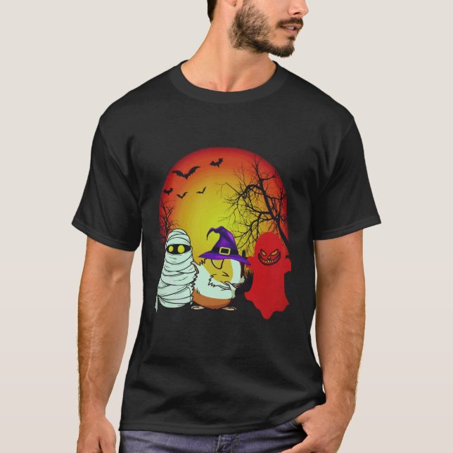 T-shirt 21 Citrouilles d'Halloween de cochons d'Inde (Devant)