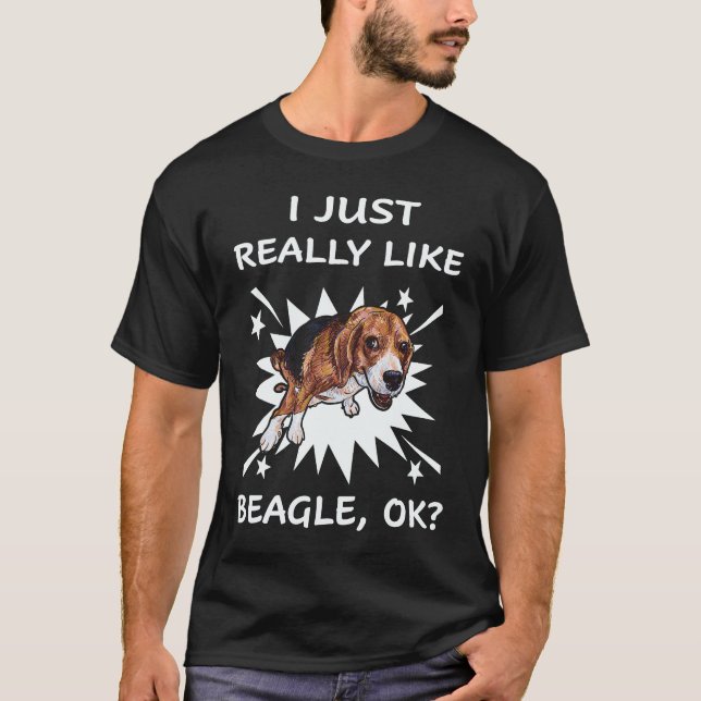 T-shirt 21 J'aime vraiment beaucoup Beagle (Devant)