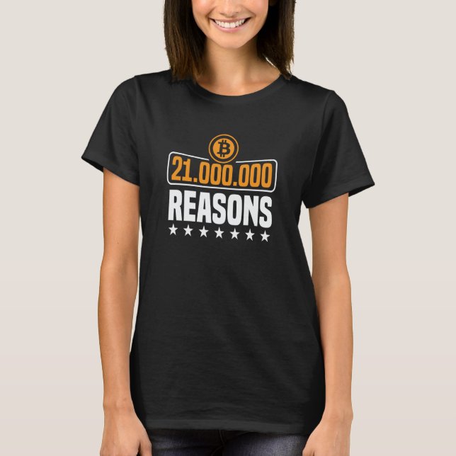 T-shirt 21 million reasons to choose BTC bitcoin (Devant)