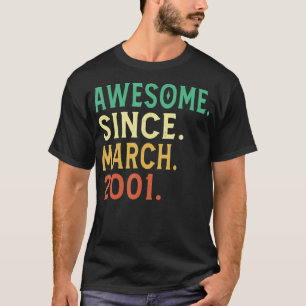 T-shirt 21e Anniversaire 21 Ancien Cadeau Awesome Depuis M