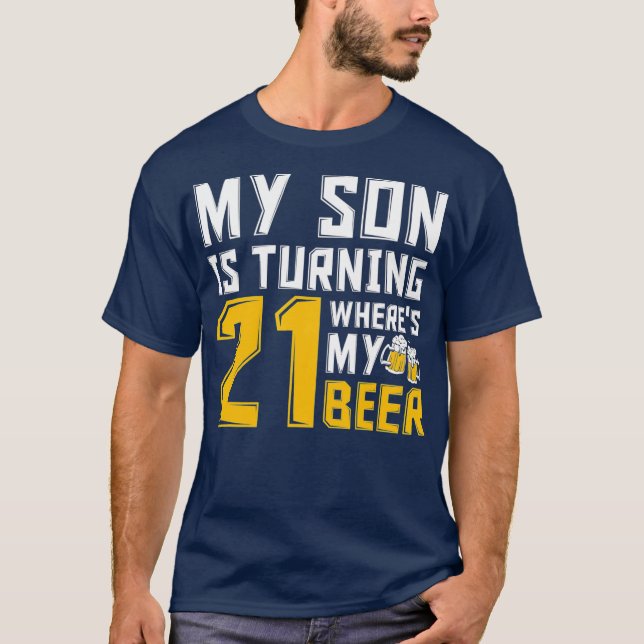 T-shirt 21e Anniversaire 21 Anniversaire Fils Papa Famille (Devant)