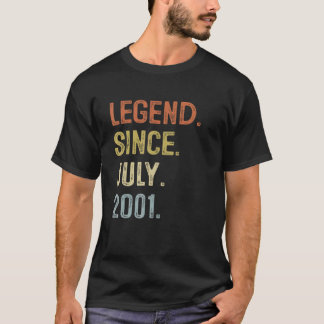 T-shirt 21e anniversaire 21 ans légende depuis juillet 200