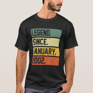 T-shirt 21e anniversaire 21 ans légende depuis le 20 janvi
