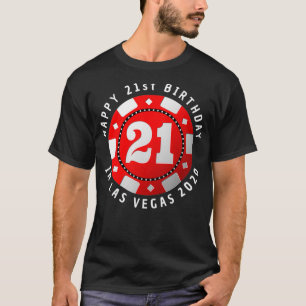T-shirt 21e anniversaire à Las Vegas 2020 Poker Chip 