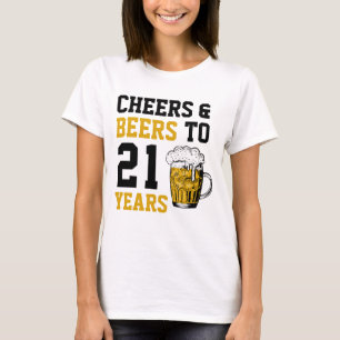 T-shirt 21e anniversaire Cheers & Bières à 21 ans