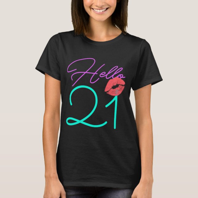 T-shirt 21e anniversaire femmes roses (Devant)