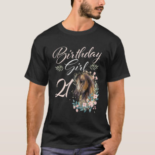 T-shirt 21e anniversaire fille cheval 21 ans Anniversaire