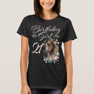 T-shirt 21e anniversaire fille Cheval Lover 21 ans Anniver
