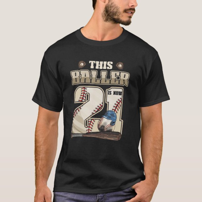 T-shirt 21E Anniversaire Garçons 21 Ans Baseball Pl (Devant)