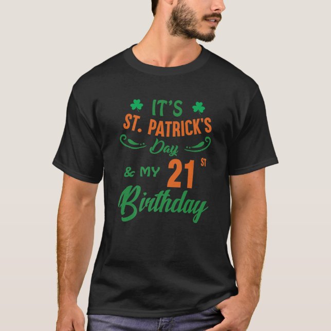 T-shirt 21E Anniversaire Jour de la Saint Patrick Fête Hom (Devant)