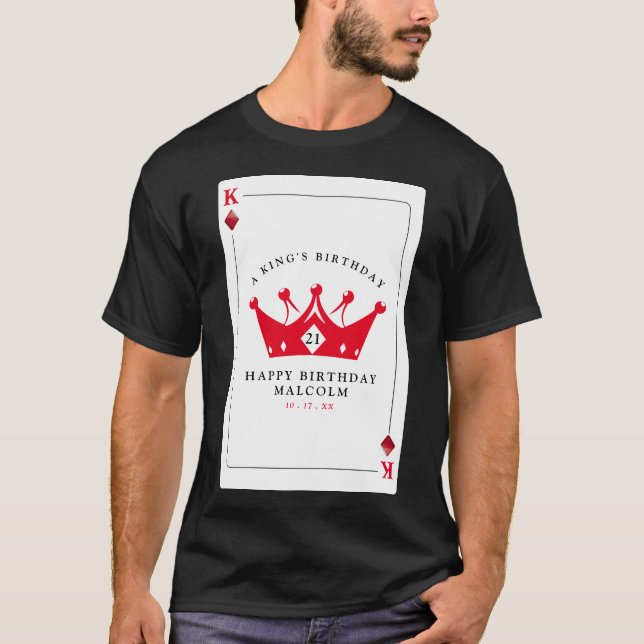 T-shirt 21e anniversaire King of Diamonds Casino Poker Car (Devant)