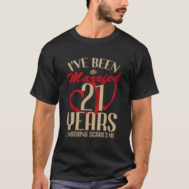 T-shirt 21E Anniversaire Mariage Couples mariés 21 ans (Devant)
