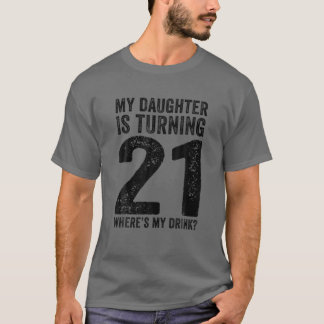T-shirt 21E Anniversaire Papa Maman Famille de fille de 21