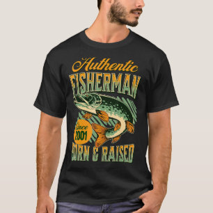 T-shirt 21e Anniversaire Pêcheur 21 ans Pêche depuis