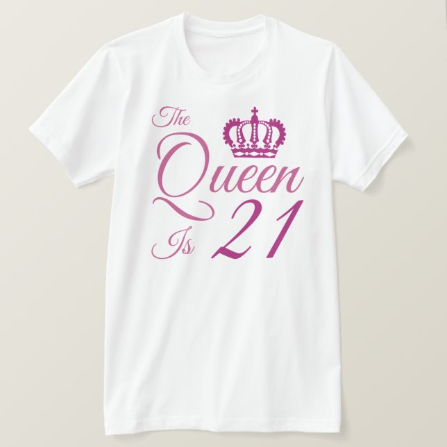 T-shirt 21e Anniversaire Reine (Design devant)