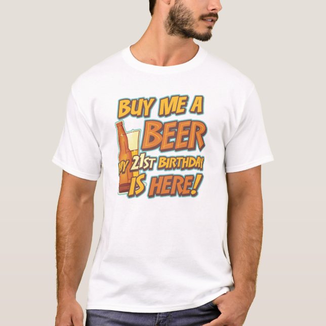 T-shirt 21e Bière d'anniversaire (Devant)