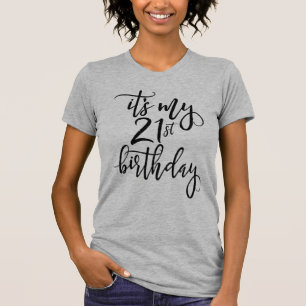 T-shirt 21ème Manuscrit manuscrit d'anniversaire