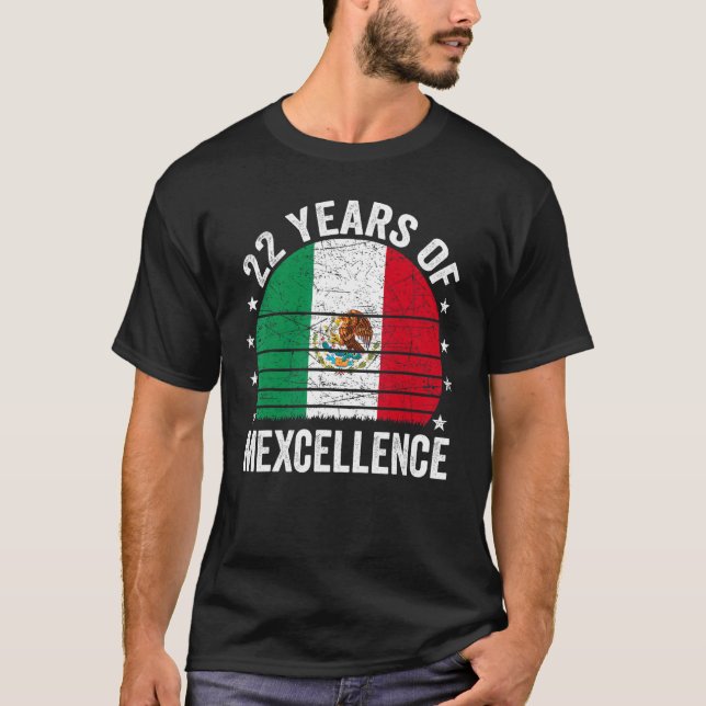 T-shirt 22 Anniversaire Mexicain 22e Anniversaire Pun Vin (Devant)