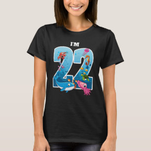 T-shirt 22 Ans Anniversaire Baleine Mer Animal Anniversair