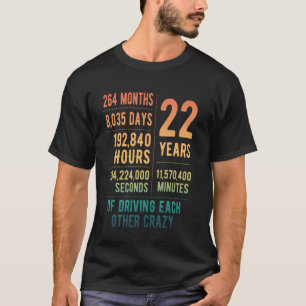 T-shirt 22 ans de mariage drôle 22e anniversaire de mariag