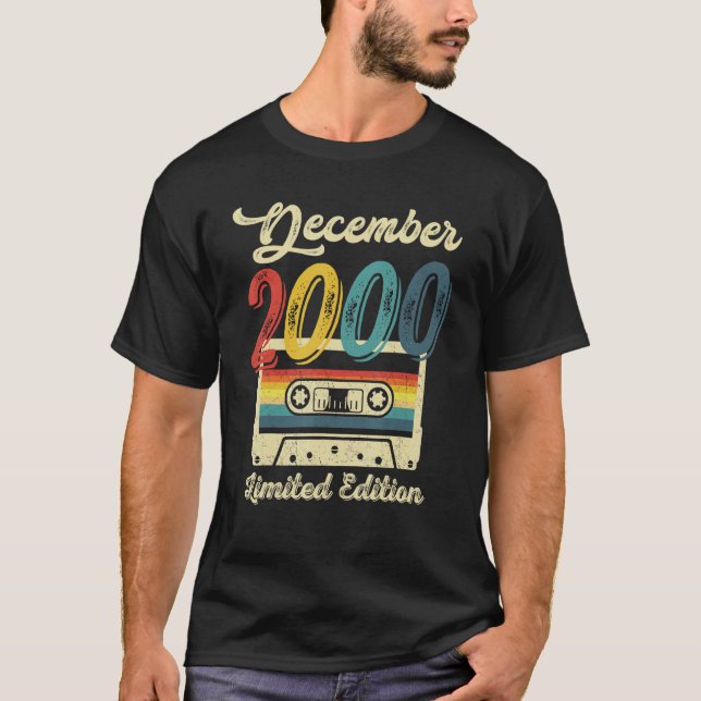 T-shirt 22 Ans Rétro Décembre 2000 Cassette 22e Bi (Devant)