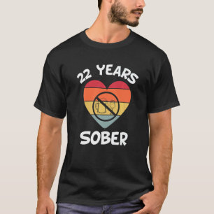 T-shirt 22 Ans Sober Récupération Addiction Sobriety Date
