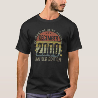 T-shirt 22 Ans Vintage 22 Anniversaire Décembre 2000