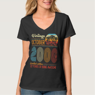 T-shirt 22 ans Vintage octobre 2000 22e Anniversaire