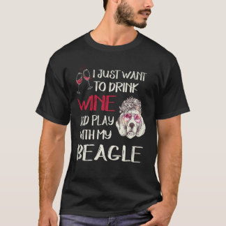 T-shirt 22 Bois du vin et joue avec mon beagle
