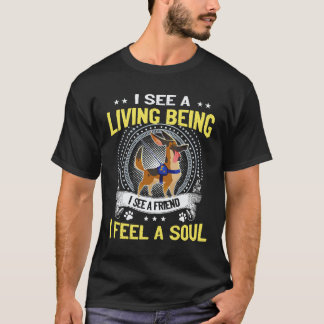 T-shirt 22 Je vois un être vivant Je vois un ami Je ressen