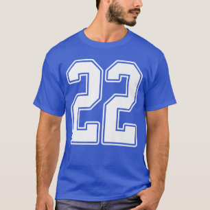 T-shirt 22 White Outline Numéro 22 Sport Fan Jersey Style