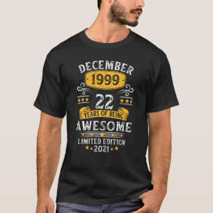 T-shirt 22e anniversaire 22 ans stupéfiant depuis décembre
