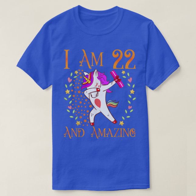 T-shirt 22e Chemise d'anniversaire pour filles femmes Tee  (Design devant)